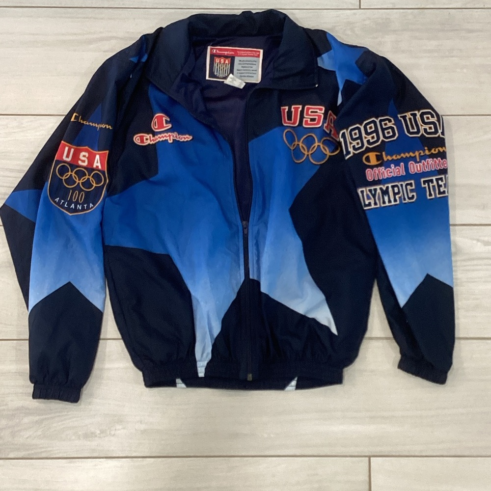 Vintage Champion 1996 Blue Gradient USA Olympic Jacket